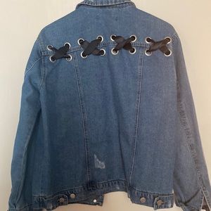 Distressed loose fit denim jacket